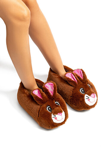 Twigy Nara Women's Brown Animal Slippers - Size 36/41