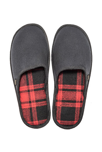 Twigy Men's Plaid House Slippers - Black Red 41/46