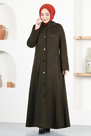 ModaMerve Khaki Hooded Cap Msl0102