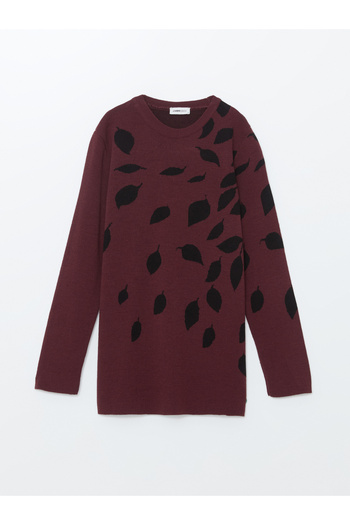 LC Waikiki Crew Neck Patterned Women's Knitwear Sweater