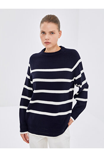 LC Waikiki Crew Neck Striped Women's Knitwear Sweater - W4I589Z8