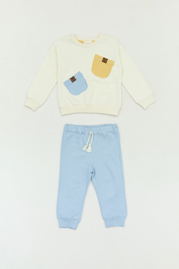 Fulla Moda Unisex Baby Jogger Set - Pocketed, Crew Neck