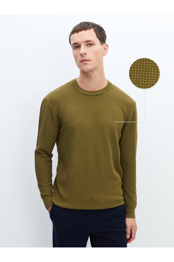 LC Waikiki Langärmliger Strickpullover für Herren mit Rundhalsausschnitt
