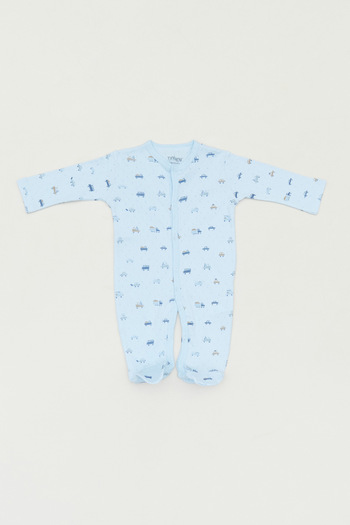 Fulla Moda Boy's Jumpsuit - Printed and Snap-On