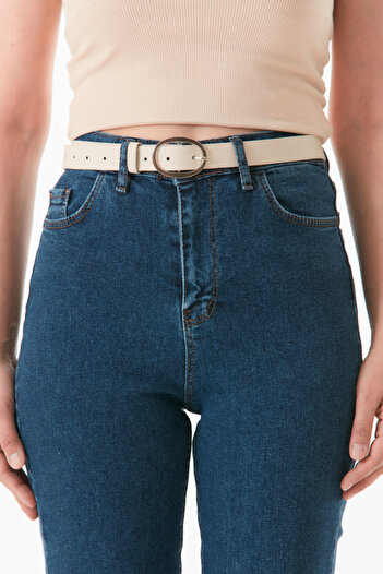 Fulla Moda Oval Cut Buckle Belt