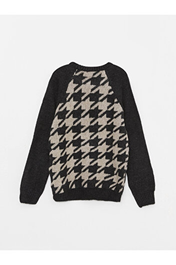 LC Waikiki Crew Neck Patterned Long Sleeve Boy's Knitwear Sweater