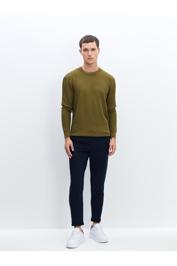 LC Waikiki Langärmliger Strickpullover für Herren mit Rundhalsausschnitt