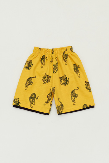Fulla Moda Boy's Shorts - Tiger Print and Elastic Waist
