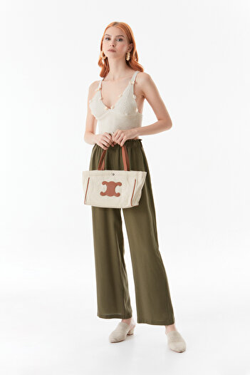Fulla Moda Linen Snap Bag