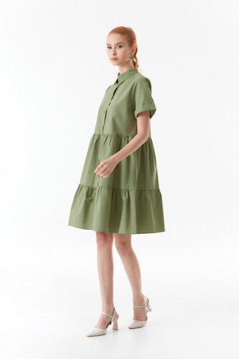 Fulla Moda Shirt Collar - Buttoned Comfortable Dress Design