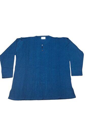 ECE GİYİM Women's V-Neck Button Detail Thick Knitwear Mother Bluz