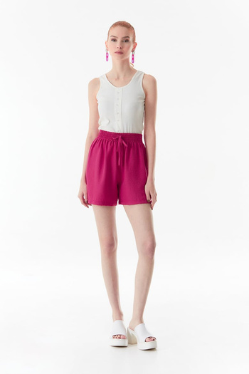 Fulla Moda Lace-up Waist Basic Shorts