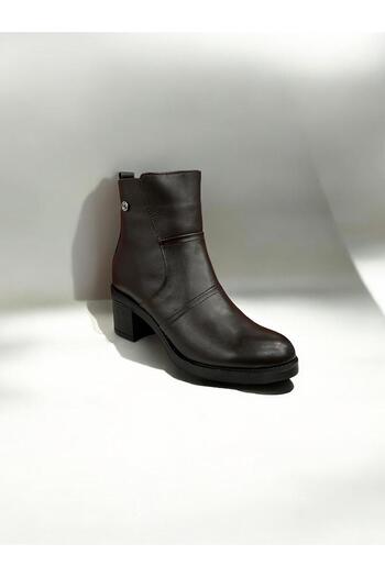 Pierre Cardin 54065 Γυναικείες μπότες από γνήσιο δέρμα σε σκούρο καφέ