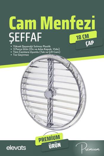 Elevats Premium Şeffaf Havalandırma Cam Menfezi