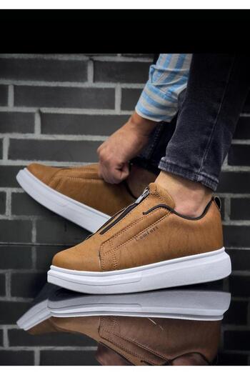 Comfort Men's Lightweight Comfortable Pool Sole Front Zippered Sports Shoes Sneakers