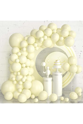 Organizasyon Pazarı 60 Pieces Macaron Yellow Balloon Chain Set