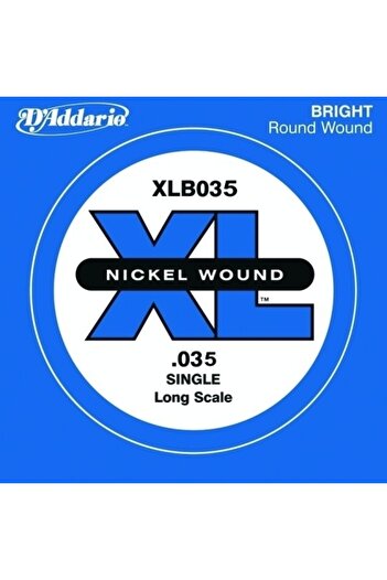 Daddario Xlb035 Bass Guitar Single String, (Left), XL Nickel Wound, 0.035 g Bass String Single Nickel Round Wound Lo