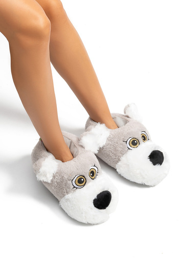 Twigy Gray Lulu Women's Slippers - Waiter Size Animal, 36/41