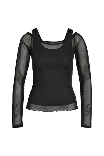 Noisy May Nmjudith 2-v-1 L/S Mesh Top - Jrs Fwd