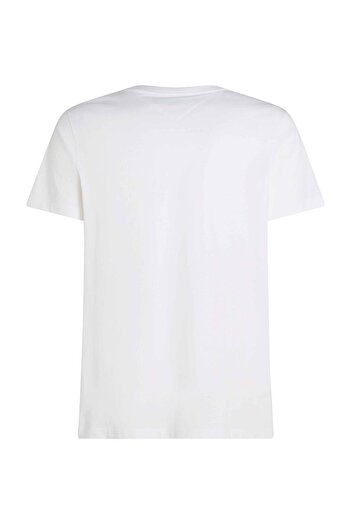 Tommy Hilfiger Erkek HILFIGER CHEST STRIPE TEE T-Shirt-Beyaz