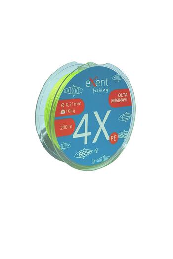Exent 4 Braid 0.21 mm 200 Meters Yellow Fishing Line