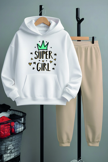 MYADA Super Girl Heart Printed Bottom Top Tracksuit Set 22437-3