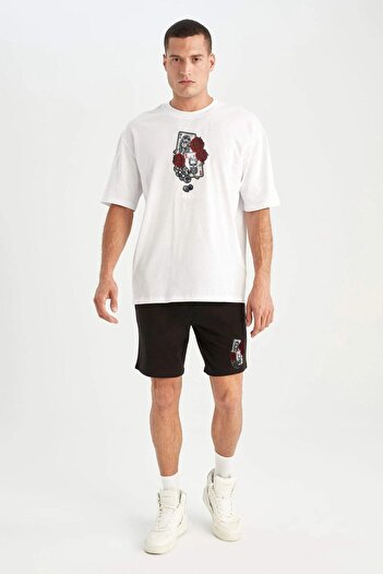 HOFFNUNG Men's Card Printed Tshirt Shorts Set
