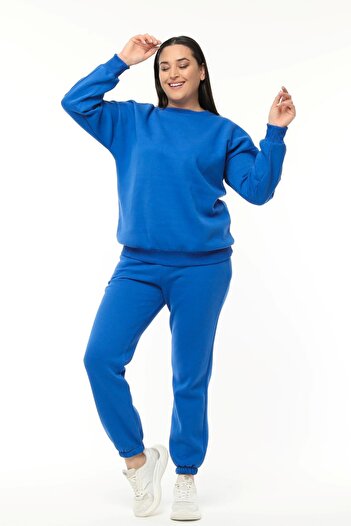 Ebsumu Hanorac de damă cu mărime mare Basic Charmed Blue