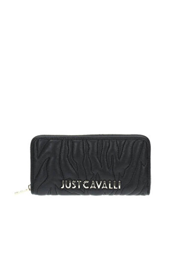 Just Cavalli Women's Logo Printed Multi-Compartment Leather Black Wallet 77Ra5Pe1Zsb23-899
