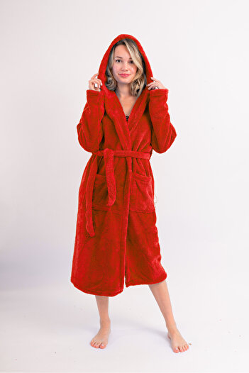 Sweets Collection Colorful Welsoft Plush - Long Hooded Women's Dressing Gown