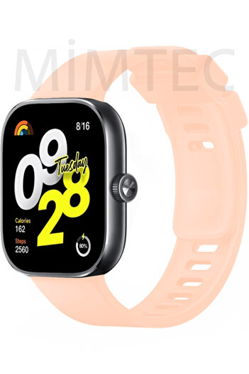 mimtec Xiaomi Redmi Watch 4 Uyumlu Kordon Akıllı Saat Bileklik Kordonu Yumuşak Silikon Kayış
