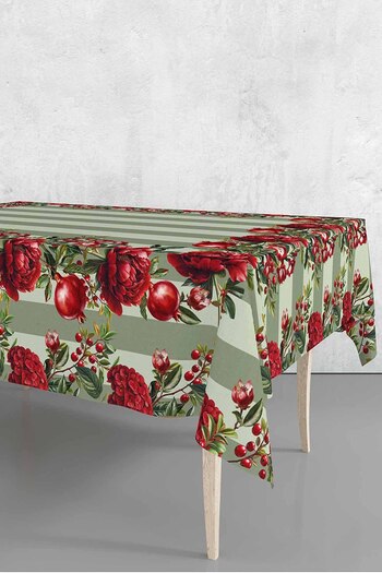 Pilloveland 140*180 cm Pomegranate Patterned Suede Tablecloth