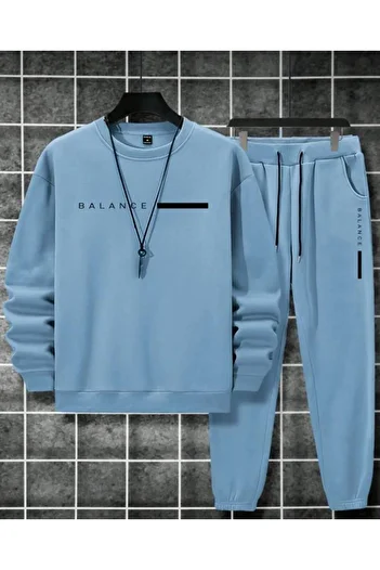Altamira Σετ φόρμας Baby Boy Blue Balance με στάμπα Oversize Crew Neck
