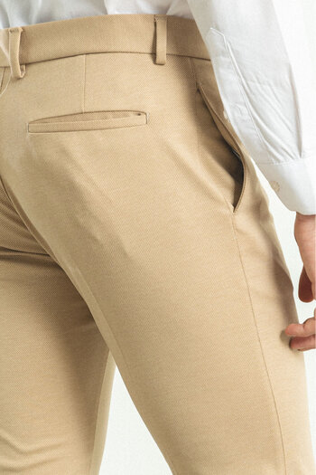 Mcr Super Slim Fit Çizgi Detaylı Erkek Pantolon Bej - 38100.22K