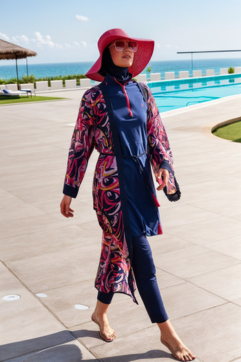 Marina P2416 Model Patterned Kimono Kaftan