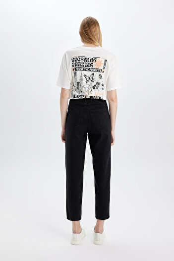 DeFacto Paperbag High Waist Ankle Length Jean Trousers