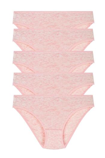 Alaturka Women's Ribbed 5-Piece Panties Set Kts3069