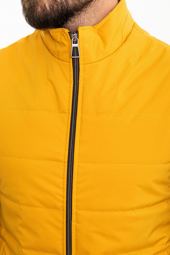 Mcr Straight Slim Fit Judge Collar Men's Puffer Vest Mustard - 40939.23K