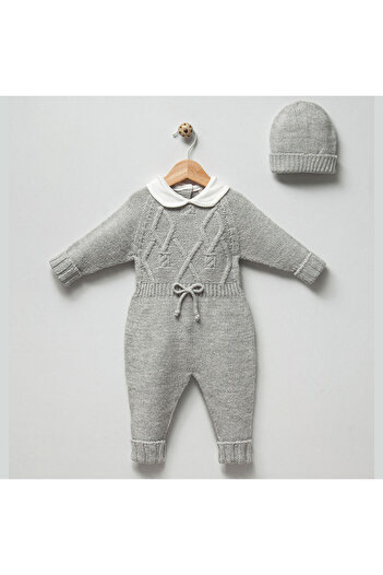 Nipperland Baby Collared Jumpsuit - Gray