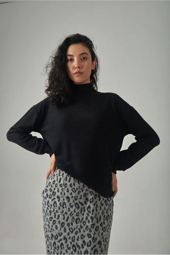 Blue Petrol Women's Turtleneck Blouse-Sweater