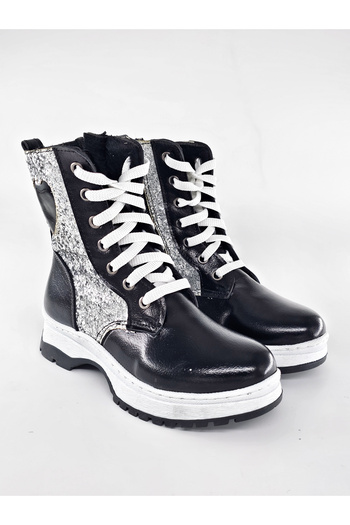 BDKButik Heart Embroidered Glitter Girl's Bot-Boot