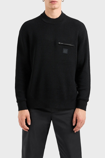 Armani Exchange Cotton and Wool Regular Fit Crew Neck Sweater Men's Sweater