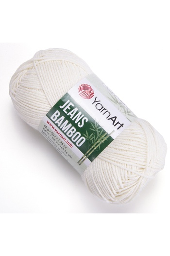 Yarnart Yarn Art Jeans Bamboo El Örgü İpi, Alb-102