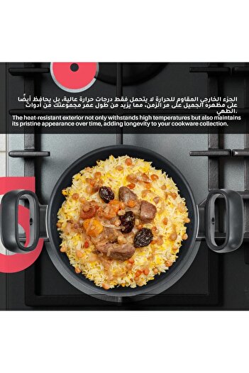MISTERCOOK طقم أواني طهي تيفلون مكون من 6 قطع مع أغطية فولاذية من مستر كوك – مجموعة أواني طهي غير لاصقة
