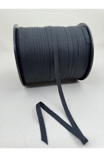 paşateks since 1995 şekil 1 cm Cotton Herringbone Ribbon-5 Meters-Dark Gray