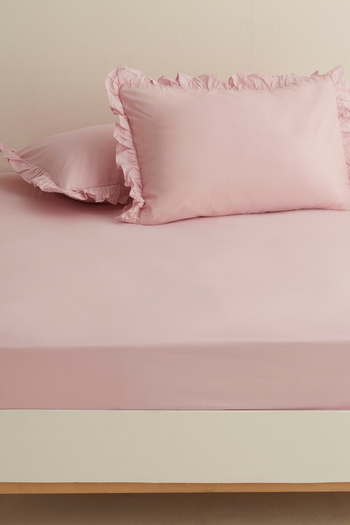 Karaca Home Single Basic 100% Cotton Flat Sheet - Powder