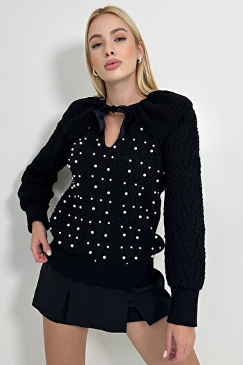 VAGGON Black Pearl Women's Knitwear Sweater - Prm1178