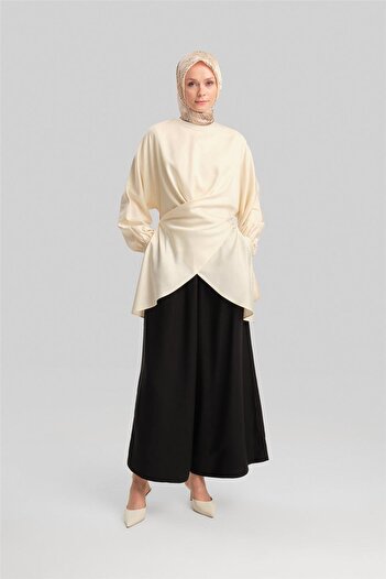 Armine Beli Lastikli Basic Pantolon 24y2614 Siyah