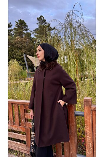 hacer ayaydın Fur-Lined Collar Women's Coat