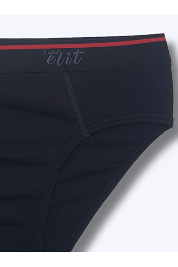 Elit Elite 1351 Men's Black İncebel Belted Slip - Pack of 6